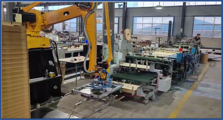 紙袋機(jī)器人碼垛生產(chǎn)線